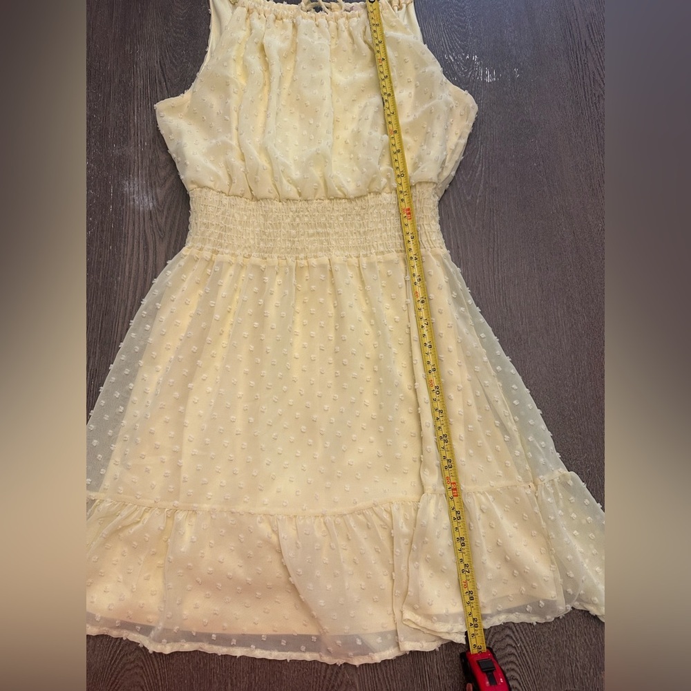 ALTARD STATE BUTTER YELLOW RUFFLE ADJUSTABLE STRAP DRESS - Size Medium SKU:69 - Picture 3 of 6